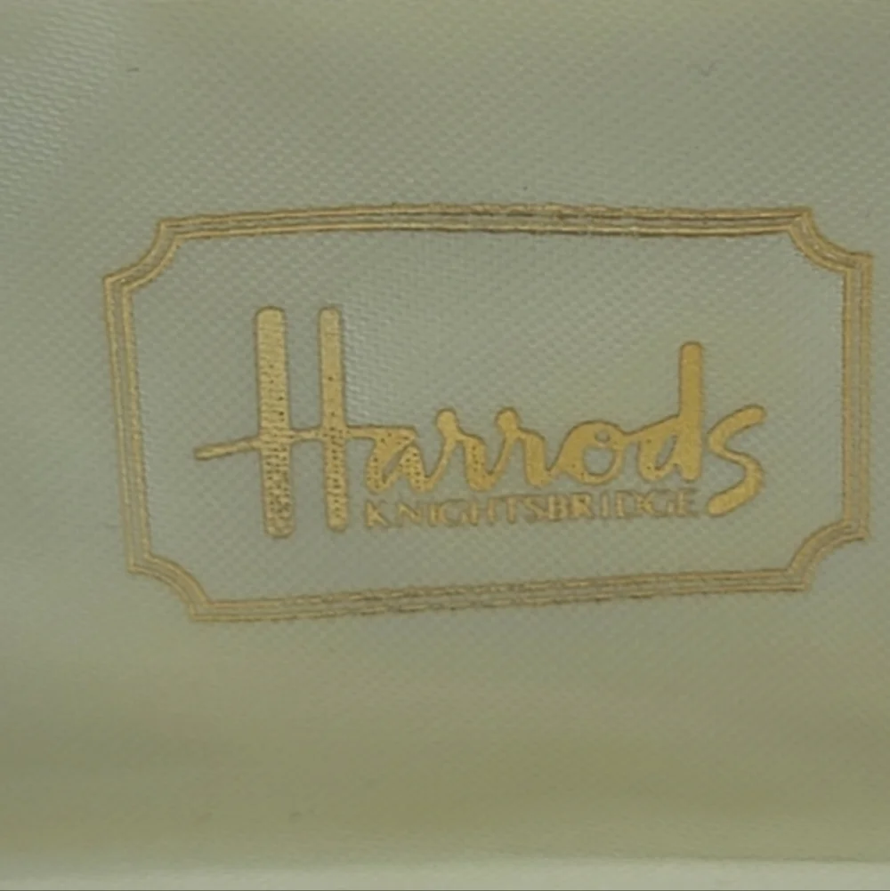 Harrods Celtic Knot Cufflinks Tie Tack Set Gold Amber Lucite Box London Vintage